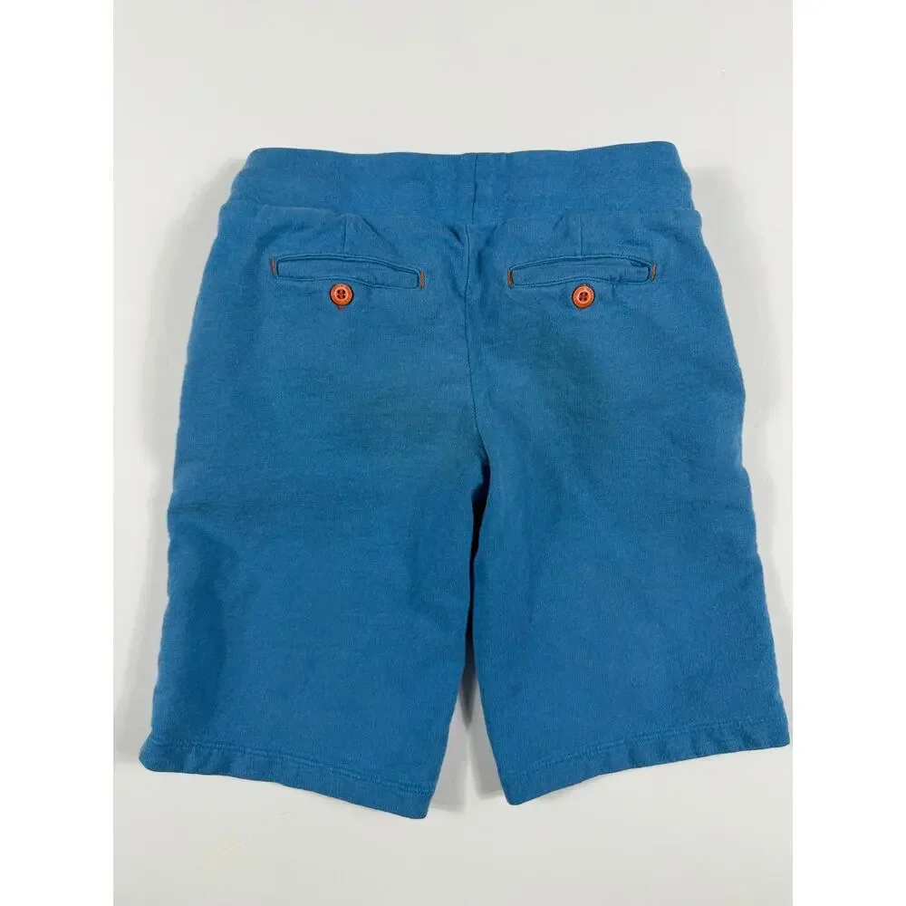 Little Green Radicals Organic Cotton Sweat Shorts Blue Orange Size 6–7 Years